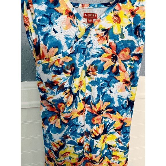 Guess Women’s Spaghetti Strap Surplice Neck Floral Maxi Dress Multicolor - Picture 12 of 12